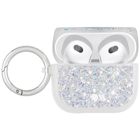 Cover Per Airpods 3 Twinkle Silicone Paillette Iridescenti Con Anello, Multicolore - Foto 2