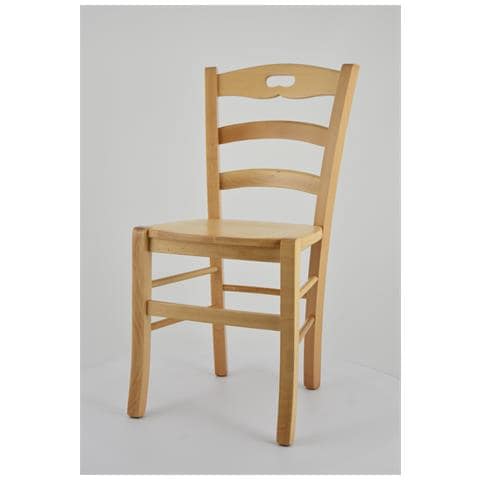 Set 2 Sedie Modello Savoie Per Cucina Bar E Sala Da Pranzo, Robusta Struttura E Seduta In Legno Di Faggio Color Naturale - Foto 2