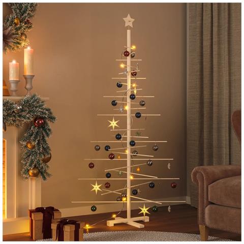 Albero di Natale Decorativo in Legno 180 cm Legno Massello Pino - Foto 1