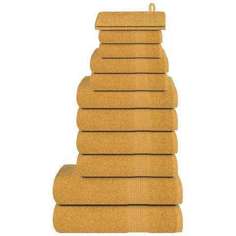 Set Asciugamani 12 Pz Oro 360 Gsm 100% Cotone - Foto 1