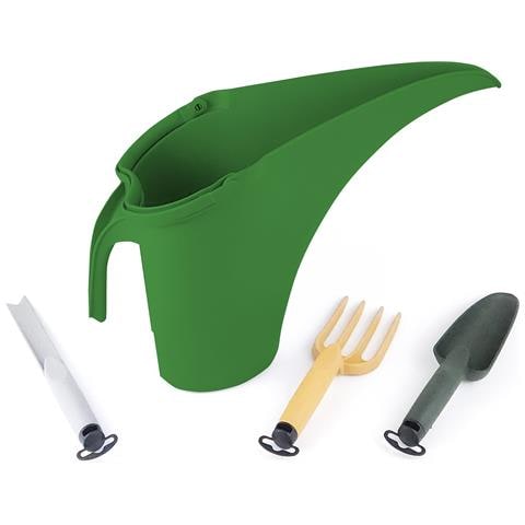 Tera Set Di Attrezzi Da Giardino 4 Pezzi Alta Qualità, Con Innaffiatoio 4 Litri, Inossidabili - Foto 1
