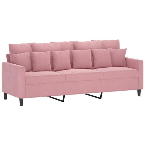 Divano A 3 Posti Rosa 180 Cm In Velluto - Foto 2