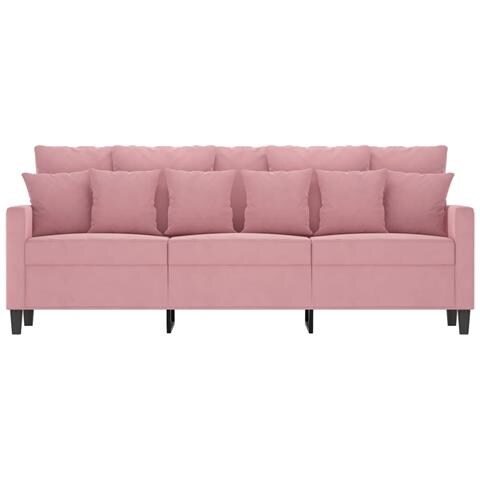 Divano A 3 Posti Rosa 180 Cm In Velluto - Foto 3