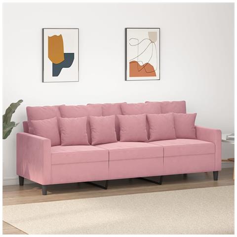 Divano A 3 Posti Rosa 180 Cm In Velluto - Foto 1