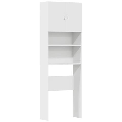 Mobile Lavatrice Bianco 64x24x190 Cm In Legno Multistrato - Foto 2