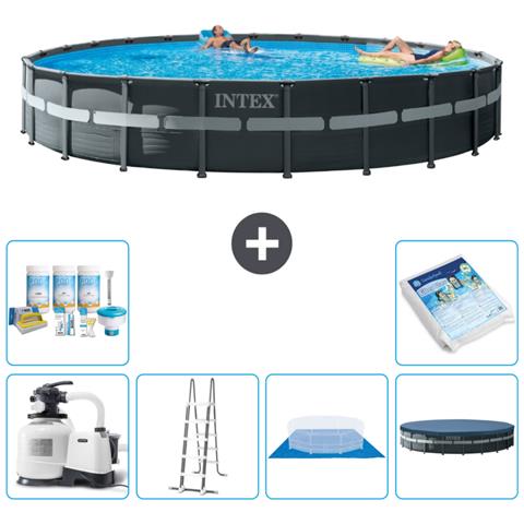 Piscina Fuori Terra - In Giro - 732x132 Cm - Grigio - Include Accessori Coordinati A2976 - Foto 1