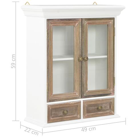 Lusso Casadino -  Armadietto A Muro Bianco 49x22x59 Cm In Legno Multistrato - Foto 8