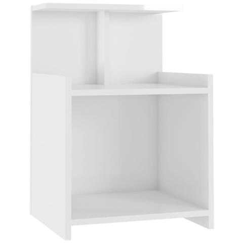 Lusso Casadino -  Comodino Bianco Lucido 40x35x60 Cm In Legno Multistrato - Foto 1