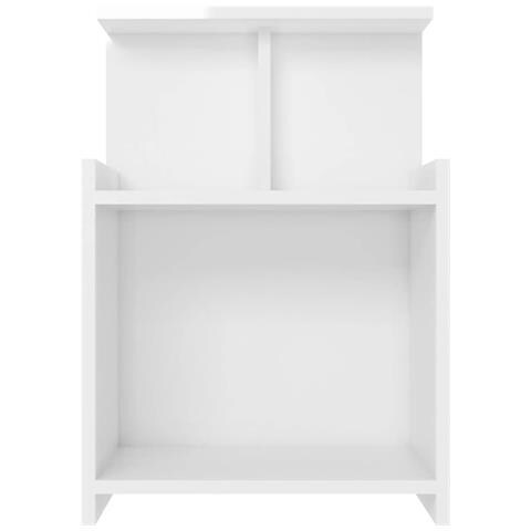 Lusso Casadino -  Comodino Bianco Lucido 40x35x60 Cm In Legno Multistrato - Foto 2