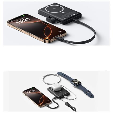 Batteria Esterna Magnetica Senza Fili Magsafe Da 10000mah 2 Porte Usb-c, Nero - Foto 5
