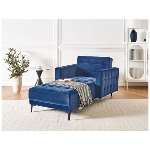 Chaise Longue Aberdeen Velluto Blu - Foto 1