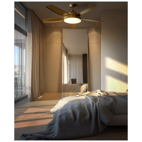 Ventilatore A Soffitto Con Luce Goshaaba Con Telecomando Ottone - Foto 1