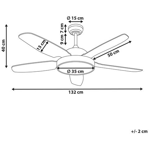Ventilatore A Soffitto Con Luce Goshaaba Con Telecomando Ottone - Foto 6