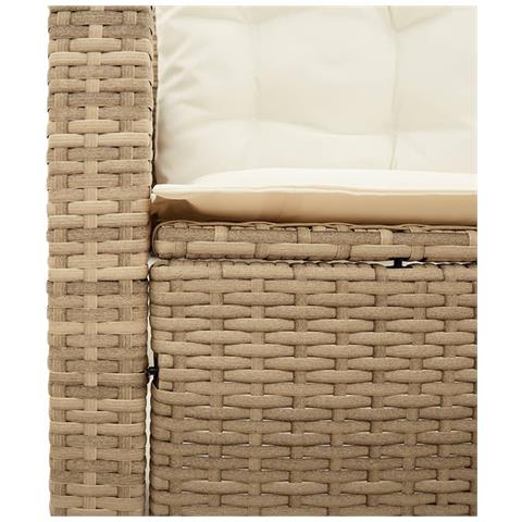Divano da Giardino con Tavolo e Cuscini a L Beige in Polyrattan - Foto 9