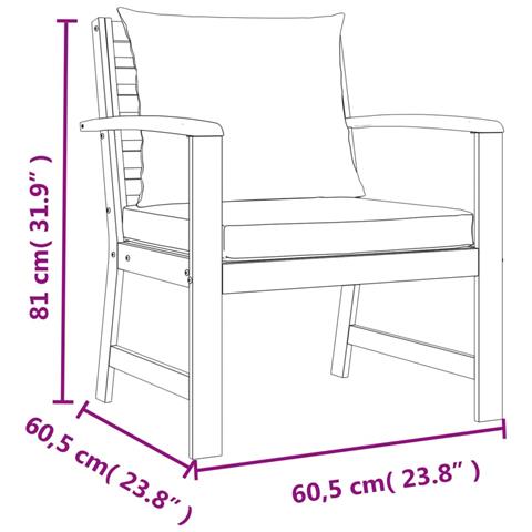 Set da Pranzo da Giardino 9pz con Cuscini Legno Massello Acacia - Foto 9