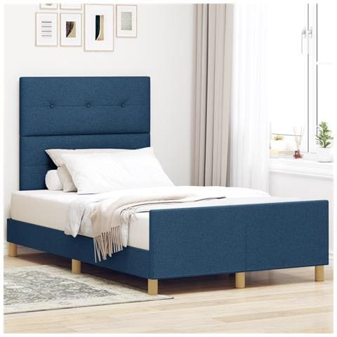 Letto  Blu 120x190 cm in tessuto - Foto 2