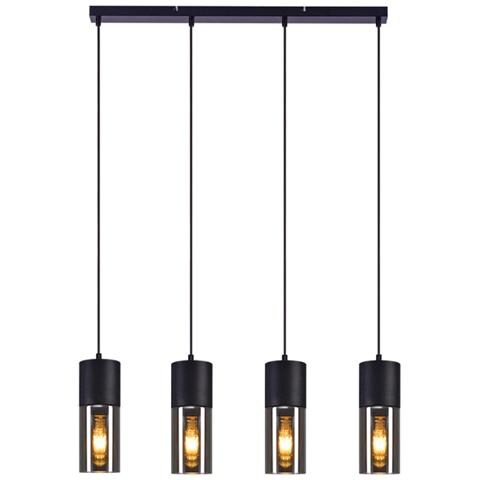 Lampada A Sospensione Per Sala Da Pranzo, 4 Fiamme, Attacco E27, Nera, Lampada A Sospensione Per Cucina E Corridoio - Foto 7