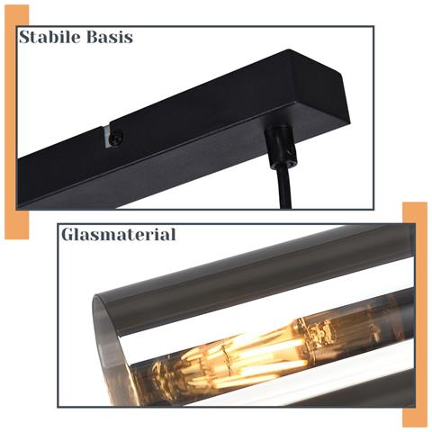 Lampada A Sospensione Per Sala Da Pranzo, 4 Fiamme, Attacco E27, Nera, Lampada A Sospensione Per Cucina E Corridoio - Foto 7