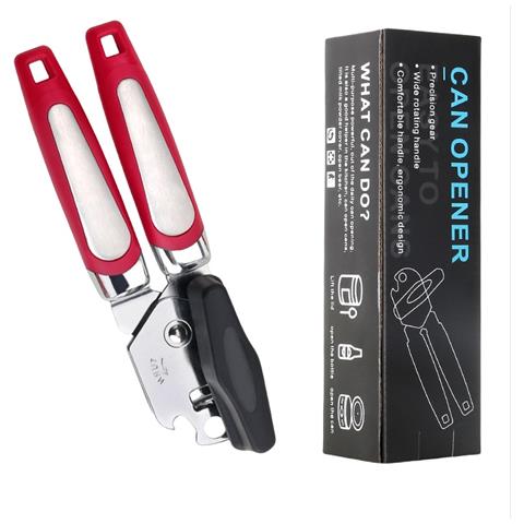 Apribottiglie In Acciaio Inossidabile Rorzato 3 In 1: Apriscatole, Apribottiglie E Leva-tappi Red - Foto 1