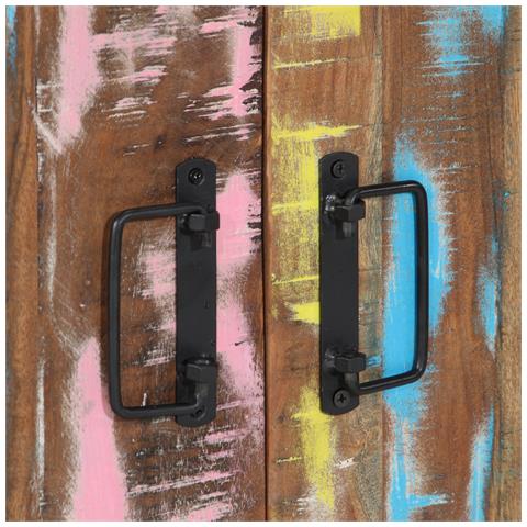 Armadio per scarpe  Nero 30x30x40 cm in legno massello di recupero e acciaio - Foto 9