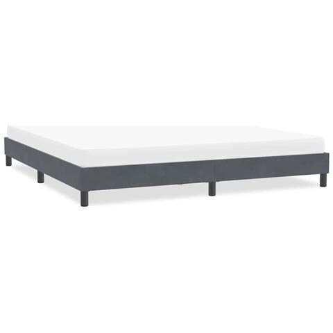 Giroletto senza Materasso Grigio Scuro 200x220 cm Velluto - Foto 2