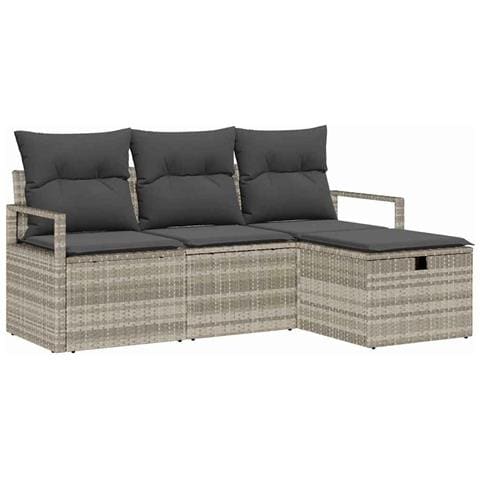 Set Divano da Giardino 4 pcs Grigio chiaro 175 x 117 x 85 cm - Foto 1