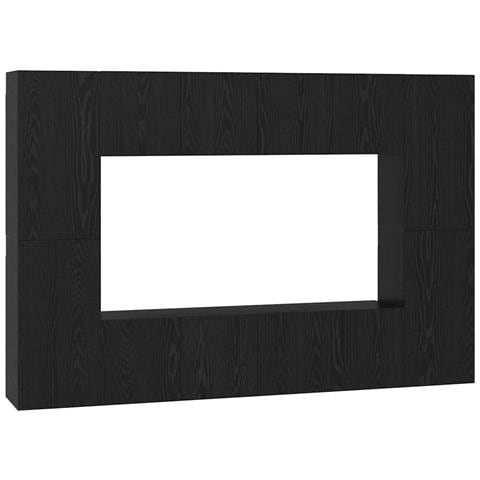 Set mobile TV 8 pcs Rovere nero 60 x 30 x 30 cm - Foto 1