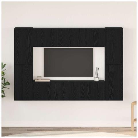 Set mobile TV 8 pcs Rovere nero 60 x 30 x 30 cm - Foto 2