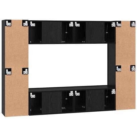 Set mobile TV 8 pcs Rovere nero 60 x 30 x 30 cm - Foto 9