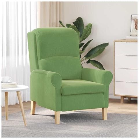 poltrona Verde chiaro 76 x 94 x 102 cm Velluto - Foto 2