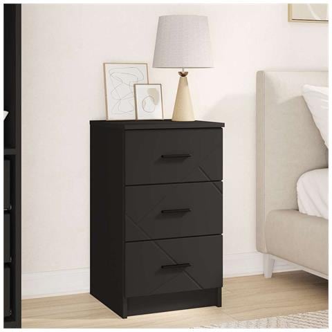 Armadio da Notte Nero 38 x 38 x 66 cm Legno multistrato - Foto 2