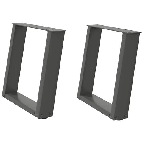 Gambe per Tavolino da Caffè a Forma di U 2 pz Antracite 50x(42-43) cm Acciaio - Foto 2