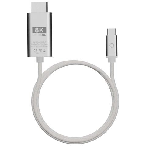 Cavo Usb-c A Displayport 2m 8k Ultra Hd Serie Pro Cavo, Grigio Chiaro - Foto 2