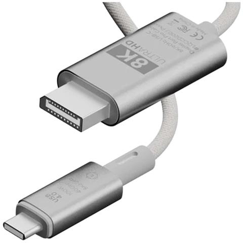 Cavo Usb-c A Displayport 2m 8k Ultra Hd Serie Pro Cavo, Grigio Chiaro - Foto 5