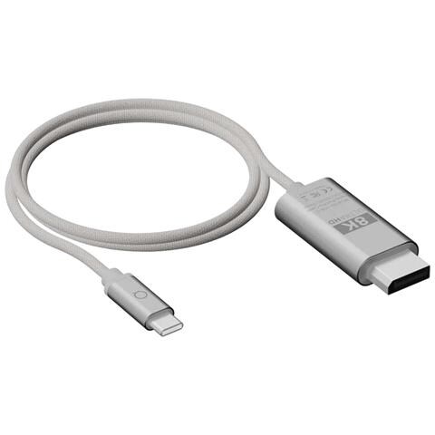 Cavo Usb-c A Displayport 2m 8k Ultra Hd Serie Pro Cavo, Grigio Chiaro - Foto 1