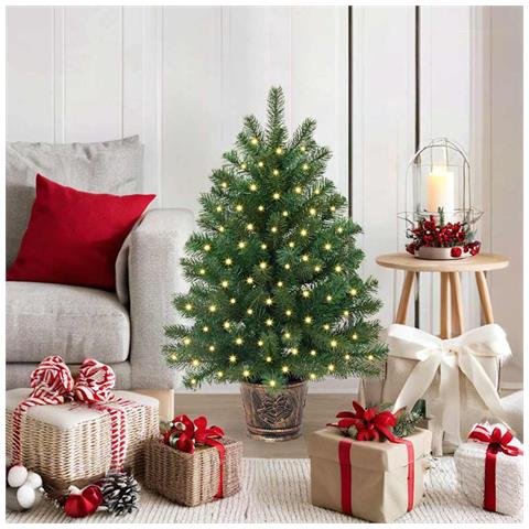 Albero di Natale artificiale con 150 LED Verde 95 cm PE e PVC - Foto 2