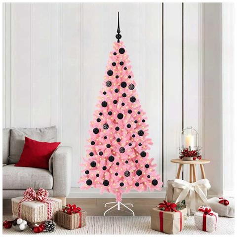 Albero di Natale con 300 LED con supporto Rosa 180 cm PVC - Foto 2