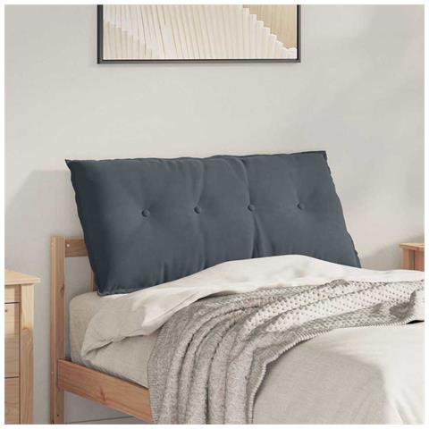 Cuscino per Schiena Grigio scuro 100 x 50 cm Tessuto in Cords - Foto 2