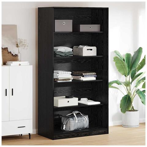 Guardaroba Rovere Nero 100 x 50 x 200 cm Legno multistrato - Foto 2