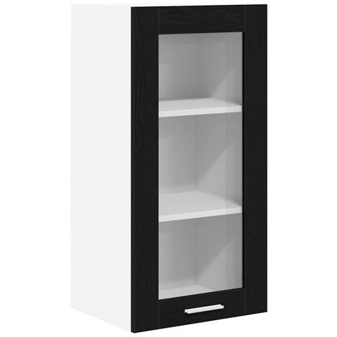 Armadio pensile con porta Riga Rovere Nero 40 x 31 x 80 cm - Foto 1