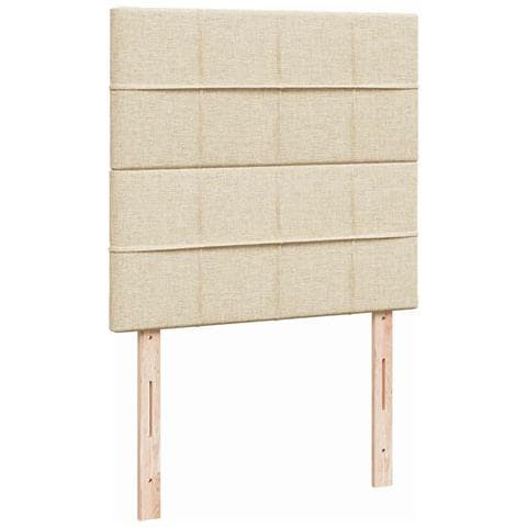 Struttura Letto Pouf con Materasso Crema 90x190 cm in Tessuto - Foto 9