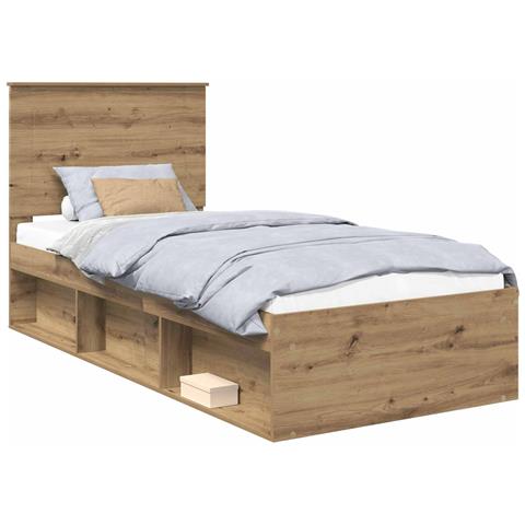 Struttura del letto con testiera Rovere Artigianale 90 x 200 cm - Foto 1