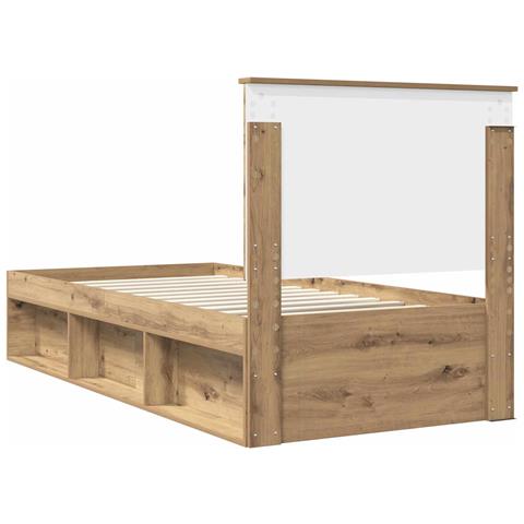 Struttura del letto con testiera Rovere Artigianale 90 x 200 cm - Foto 9