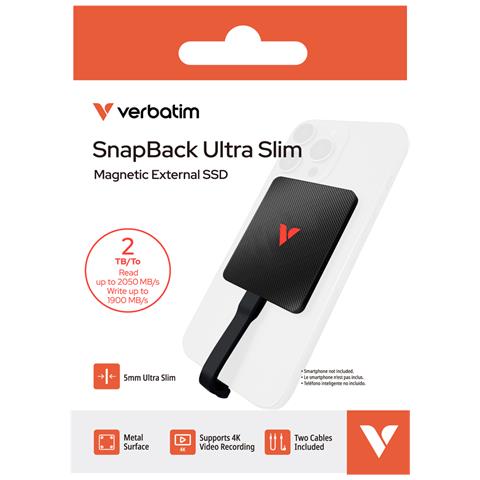 SSD Esterno 2 TB SnapBack Ultra Slim USB-C 3.2 Gen 2x2 Nero - Foto 2