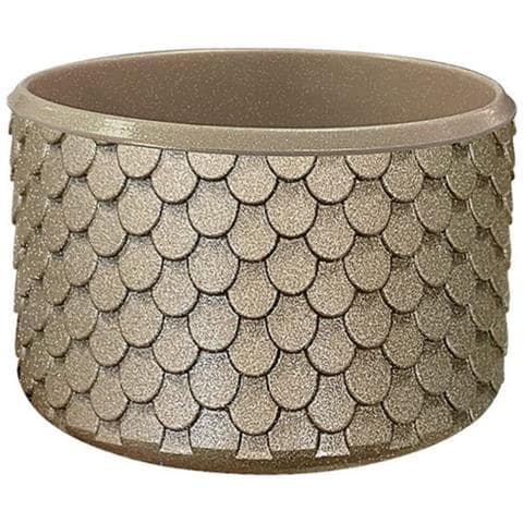 Manicotto In Silicone Bronzo Antico Con Motivo A Squame Di Pesce - Misura Universale Per Bicchieri Da 355 Ml A 1183 Ml - Foto 1