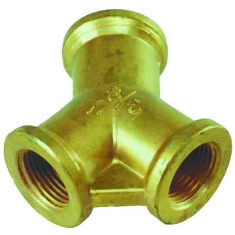 Raccordo A Y In Ottone 3/8  Distributore Acqua Giardino A 2 Vie - Foto 1