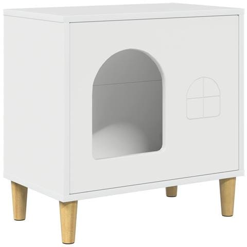 Casa per Gatti Bianco Lucido 51 x 30 x 52 cm Legno multistrato - Foto 1