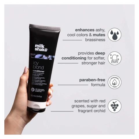 Balsamo Con Pigmento Nero Per Capelli Biondi Icy Blond 250 Ml - Foto 2