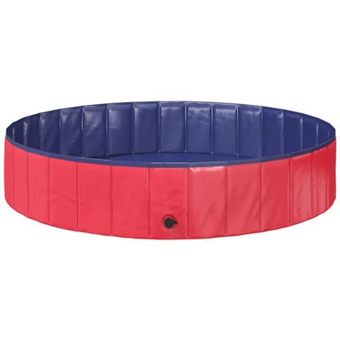 Piscina Pieghevole per Cani Rosso e Blu Ø 160 x 30 cm PVC - Foto 1