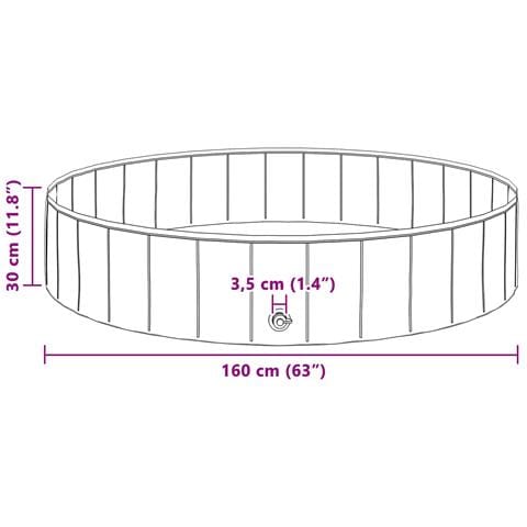 Piscina Pieghevole per Cani Rosso e Blu Ø 160 x 30 cm PVC - Foto 8